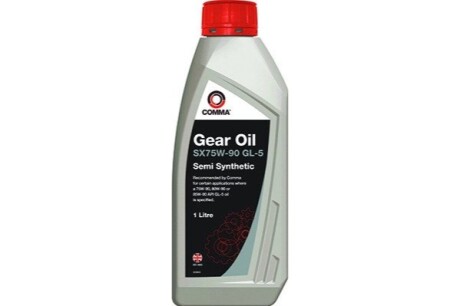 Трансмиссионное масло Gear Oil SX GL-5 75W-90 полусинтетическое 1 л COMMA SX1L