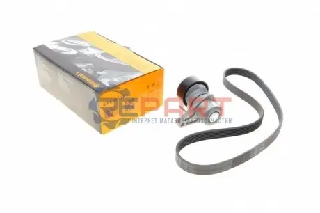 Комплект поликлинових ременів (з роликами) CITROEN C2, C2 ENTERPRISE, C3 I, C3 II, C3 PLURIEL, C4, C4 I, C4 PICASSO I PEUGEOT 1007, 207, 307 1.1-2.0 08.00 Contitech 6PK1050K3