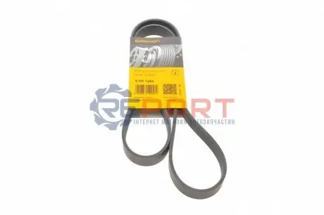 Фото 1 — Ремінь генератора VW T5 3.2 V6 03-09 Contitech (6PK1264) Фото Ремінь генератора VW T5 3.2 V6 03-09 Contitech (6PK1264) зображення 1