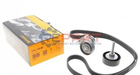 Фото 1 — Комплект ременя генератора VW Golf/Passat/Polo/Touran 1.4/1.6TSI/FSI 03-14 (6PK1735) Contitech (6PK1733K3) Фото Комплект ременя генератора VW Golf/Passat/Polo/Touran 1.4/1.6TSI/FSI 03-14 (6PK1735) Contitech (6PK1733K3) зображення 1