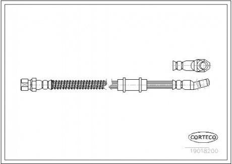 Шланг тормозной ВАЗ 2121 передний (L=471 мм) (выр-во) CORTECO 19018200