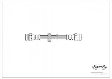 Шланг тормозной зад. VW Golf/Vento 91- CORTECO 19018657