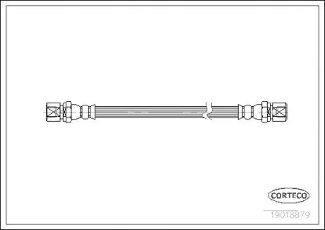 Шланг гальмівний (задній) Opel Omega A/B 86-03/Vectra A/B 88-03 (L=199mm) CORTECO 19018879