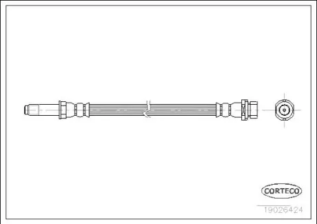 Шланг тормозной зад. Ford Mondeo I II kombi -00 CORTECO 19026424