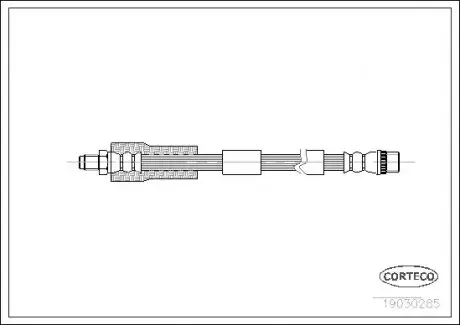Шланг гальмівний (задній) Citroen C2/C3/C4/Peugeot 1007/307/308 1.1-2.0D 00- (L=190mm) CORTECO 19030285
