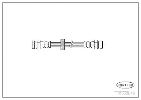 Шланг гальмівний (задній) VW Caddy II 95-04 (L= 400mm) CORTECO 19030646