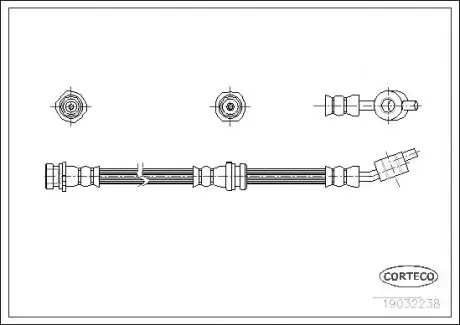 Фото Гальмівний шланг CORTECO (19032238) зображення 1