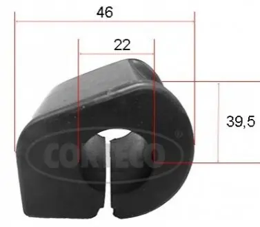 Втулка стабилизатора (переднего) Citroen C1/ Peugeot 107 05-14 (d=22mm) CORTECO 49371815 Купить в Украине