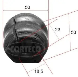Втулка стабілізатора (переднього) Peugeot Partner 05- (d=23mm) CORTECO 49371890 Купити в Україні