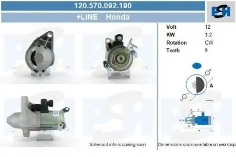 Стартер CV PSH 120570092190