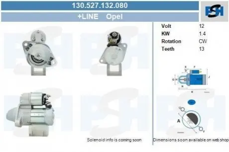 Стартер CV PSH 130527132080