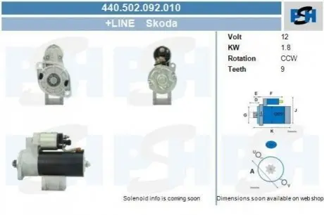 Стартер CV PSH 440502092010