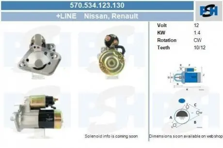 Стартер CV PSH 570534123130