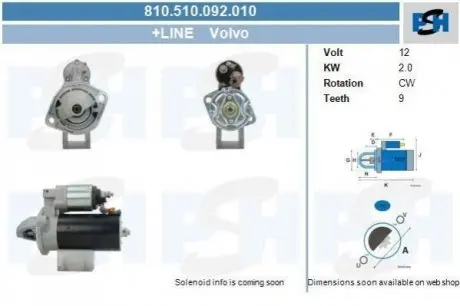 Стартер CV PSH 810510092010