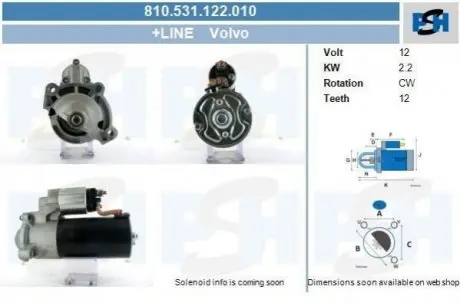Стартер CV PSH 810531122010