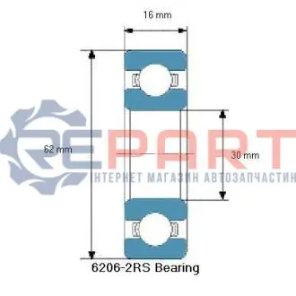 Підшипник (30x62x16) CX 6206-2RS Купити в Україні