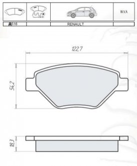 Дисковые тормозные колодки, комплект DAFMI / INTELLI D516E