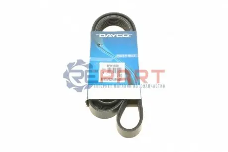 Поліклиновий ремінь  DS DS 3 BMW 5 (E60), 5 (E61), 7 (E65, E66, E67) CITROEN BERLINGO, XSARA, XSARA PICASSO LAND ROVER FREELANDER I MG ZS, ZT, ZT- T PEUGEOT 206, PARTNER 1.1-3.0 06.96 DAYCO 6PK1558 Купити в Україні