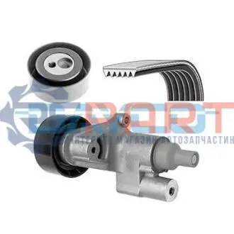 Комплект поликлинових ременів (з роликами) CITROEN JUMPY I, XANTIA, XSARA FIAT SCUDO PEUGEOT 206, EXPERT 1.9D 05.93-12.06 DAYCO KPV105