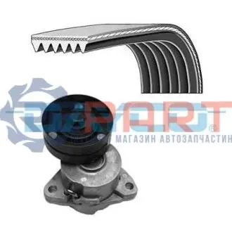 Комплект поликлинових ременів (з роликами) OPEL ASTRA F, ASTRA F CLASSIC, ASTRA G, CALIBRA A, CORSA B, FRONTERA A, FRONTERA A SPORT, FRONTERA B, OMEGA B, SINTRA, VECTRA A 1.4-2.2 09.88-01.05 DAYCO KPV265