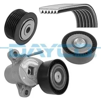 Комплект поликлинових ременів (з роликами) FORD B-MAX, C-MAX II, FIESTA VI, FIESTA VII, FOCUS III, GRAND C-MAX, TOURNEO CONNECT V408 NADWOZIE WIELKO, TOURNEO COURIER B460 1.0-1.1LPG 02.12 DAYCO KPV388