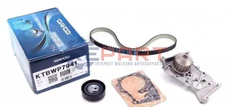 Фото Комплект ГРМ + помпа Renault Kangoo/Logan I/Dacia Dokker 1.4/1.6 04- (17.3x96z) DAYCO (KTBWP7941) зображення 1