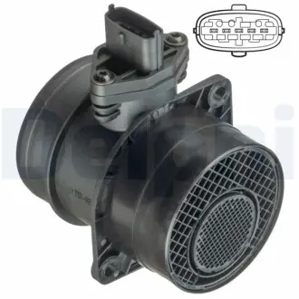 Витратомір повітря (5 pin, модуль) HYUNDAI H-1, H-1 / STAREX, PORTER, TERRACAN KIA BONGO, CARNIVAL I, CARNIVAL II, K2900, SORENTO I OPEL CORSA C, MERIVA A, OMEGA B 1.7D/2.5D/2.9D 08.99 Delphi AF1036412B1