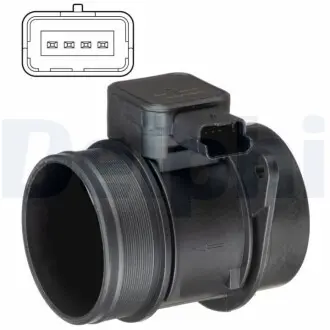 Витратомір повітря (4 pin, модуль) CITROEN C4, C4 GRAND PICASSO I, C4 I, C4 II, C4 PICASSO I, C5 III, C6, DS4 JAGUAR XF I, XF SPORTBRAKE, XJ PEUGEOT 3008, 3008 I, 307, 308, 308 I 2.0D-3.0D 10.03 Delphi AF1050012B1
