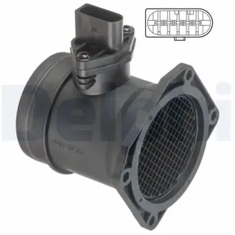 Витратомір повітря (5 pin, модуль) AUDI A4 B6, A4 B7, A6 C5 VW PASSAT B5.5 2.0 11.00-06.08 Delphi AF1062412B1 Купити в Україні