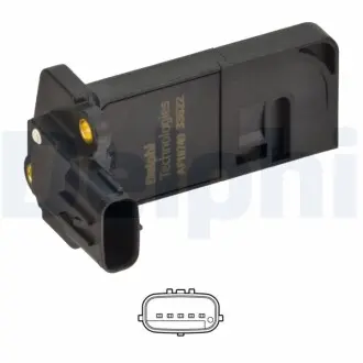 Витратомір повітря (5 pin, картрідж) ISUZU D-MAX I, D-MAX II, D-MAX III, N (6TH GENERATION) 1.9D-5.2D 05.02 Delphi AF1074912B1 Купити в Україні