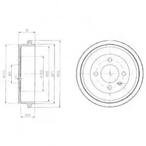 Фото 1 — Барабан тормозной Delphi (BF410) Фото Барабан тормозной Delphi (BF410) изображение 1