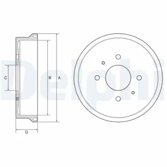 Барабан гальмівний (задній) Mitsubishi Colt/Smart Forfour 04-13 (239x57.5) Delphi BF604 Купити в Україні