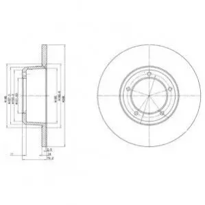 Гальмівний диск передн Лів/Прав LAND ROVER 110/127, 90 I, DEFENDER, DISCOVERY I, RANGE ROVER I, RANGE ROVER II 2.0-4.0 07.70-02.16 Delphi BG2297