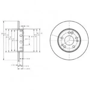 Фото Диск гальмівний (передній) MB E-class (W124) -97 (284x12) Delphi (BG2314) зображення 1