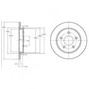 Фото Диск гальмівний (задній) Ford Scorpio 85-94 (253x10) Delphi (BG2332) зображення 1