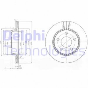 Диск тормозной - (447615601A, 447615601B, 4476156O1A) Delphi BG2519