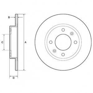 Гальмівні(тормозні) диски - (4246A1, 4246A2, 4246G9) Delphi BG2572 (фото 1)