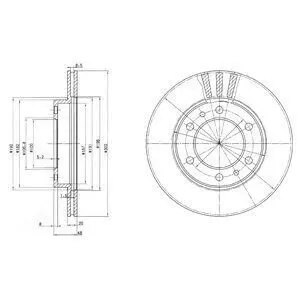 Гальмівний диск передн Лів/Прав TOYOTA HILUX III, HILUX IV, HILUX V, LAND CRUISER, LAND CRUISER 80 2.0-4.5 11.72 Delphi BG2591