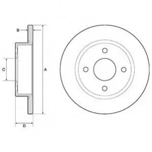Диск гальмівний передн Лів/Прав NISSAN MICRA II 1.0-1.5D 08.92-02.03 Delphi BG2683