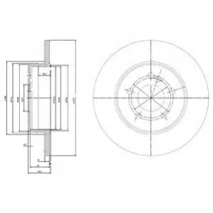 Фото Диск гальмівний (передній) Skoda Octavia/Fabia/Roomster 06- (256x22) Delphi (BG3208) зображення 1