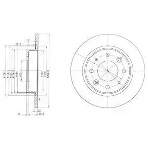Гальмівний диск задн Лів/Прав KIA CARENS I, CLARUS, SEPHIA II 1.5-2.0D 07.96 Delphi BG3336