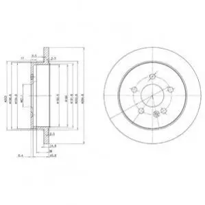Гальмівний диск задн Лів/Прав MERCEDES M (W163) 2.3-4.3 02.98-06.05 Delphi BG3398
