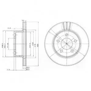 Гальмівний диск передн Лів/Прав JEEP CHEROKEE, COMANCHE, GRAND WAGONEER, WRANGLER I 2.1D-4.2 09.79-09.01 Delphi BG3532