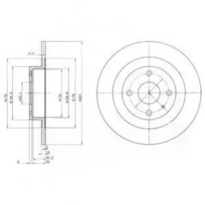 Гальмівний диск задн Лів/Прав MAZDA 323 F VI, 323 S VI 1.3-2.0D 09.98-05.04 Delphi BG3556 Купити в Україні