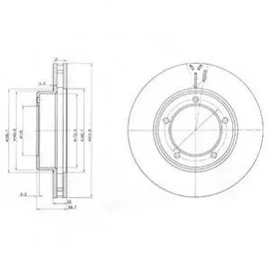 Гальмывний диск передн Лів/Прав LEXUS LX TOYOTA LAND CRUISER 100 4.2D/4.7 01.98-03.08 Delphi BG3558 Купити в Україні