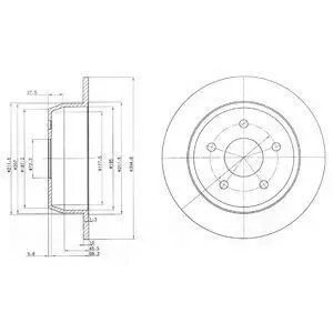 Гальмівний диск задн Лів/Прав JEEP CHEROKEE, GRAND CHEROKEE I, GRAND CHEROKEE II 2.5D-4.7 06.92-09.05 Delphi BG3660