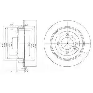 Диск гальмівний (задній) Mini Cooper 01- (258.7x10) Delphi BG3662C Купити в Україні