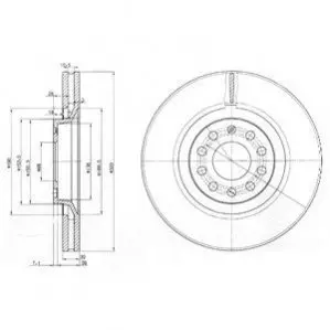 Фото Диск гальмівний (передній) Audi A4/A6 97-08 (320x30) (вент.) Delphi (BG3714) зображення 1