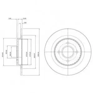 Гальмівний диск задн Лів/Прав FORD FOCUS I 2.0 03.02-11.04 Delphi BG3743