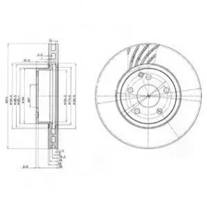 Гальмывний диск передн Лів/Прав MERCEDES CLS (C219), E (VF211), E (W211), E T-MODEL (S211) 2.5-5.5 03.02-12.10 Delphi BG3756